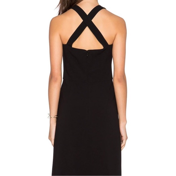 Theory Celia Admiral Crepe Black Halter Sheath Midi Dress size 2 EUC - Picture 2 of 9